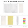 Wonderpool Recharges 320 Pages 100gsm 6 Trous pour Reliure à Anneaux - Cahier avec Séparateur, Pochettes, Signet (Ligné & Non Li