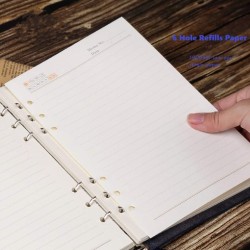 Wonderpool Recharges 320 Pages 100gsm 6 Trous pour Reliure à Anneaux - Cahier avec Séparateur, Pochettes, Signet (Ligné & Non Li
