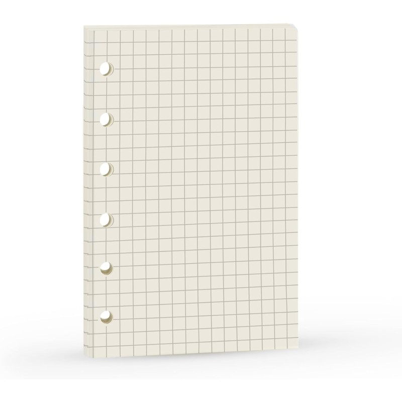 Recharge A7 pour agenda Filofax, 11 styles au choix, 6 trous/100 g/m², 12 x 8 cm, Harphia Grid Square