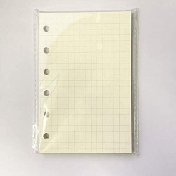 Recharge A7 pour agenda Filofax, 11 styles au choix, 6 trous/100 g/m², 12 x 8 cm, Harphia Grid Square