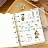 Recharge A7 pour agenda Filofax, 11 styles au choix, 6 trous/100 g/m², 12 x 8 cm, Harphia Grid Square