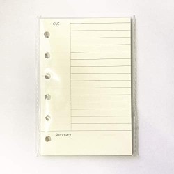 Recharge A7 pour agenda Filofax, 11 styles au choix, 6 trous/100 g/m², 12 x 8 cm, Harphia Cornell