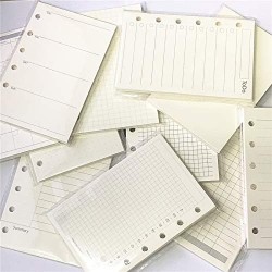 Harphia Inserts d’agenda A7, recharge d'agenda A7, papier épais 100 g/m², 12,3 x 8,2 cm, 45 feuilles (90 pages) par paquet, 11 m