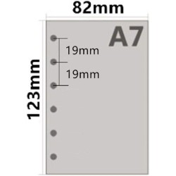 Harphia Inserts d’agenda A7, recharge d'agenda A7, papier épais 100 g/m², 12,3 x 8,2 cm, 45 feuilles (90 pages) par paquet, 11 m