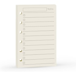 Recharge A7 pour agenda Filofax, 11 styles au choix, 6 trous/100 g/m², 12 x 8 cm, Harphia To Do List