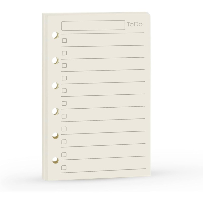 Recharge A7 pour agenda Filofax, 11 styles au choix, 6 trous/100 g/m², 12 x 8 cm, Harphia To Do List