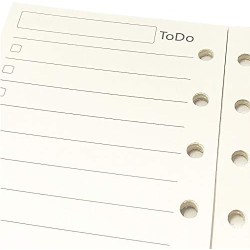 Recharge A7 pour agenda Filofax, 11 styles au choix, 6 trous/100 g/m², 12 x 8 cm, Harphia To Do List