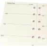 Harphia Recharge d’agenda A7 pour Filofax, non datée, commence par lundi à gauche, 6 trous/100 g/m², 45 feuilles/90 pages, 12,3 