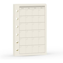 Recharge A7 pour agenda Filofax, 11 styles au choix, 6 trous/100 g/m², 12 x 8 cm, Harphia Monthly Plan