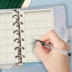 Recharge A7 pour agenda Filofax, 11 styles au choix, 6 trous/100 g/m², 12 x 8 cm, Harphia Monthly Plan