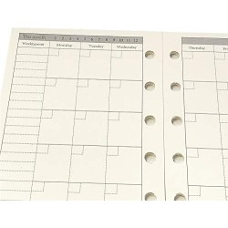 Recharge A7 pour agenda Filofax, 11 styles au choix, 6 trous/100 g/m², 12 x 8 cm, Harphia Monthly Plan