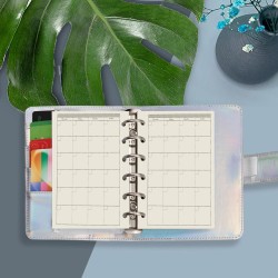 Recharge A7 pour agenda Filofax, 11 styles au choix, 6 trous/100 g/m², 12 x 8 cm, Harphia Monthly Plan