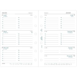 Blumie Shop Filo Recharge Civile 2026 Pocket Grille Horizontale Français 1 Semaine Sur 2 Pages Compatible Avec Filofax + 1 Index