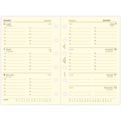 Blumie Shop Filo Recharge Civile 2026 Pocket Feuilles Crème Français 1 Semaine Sur 2 Pages Compatible Avec Filofax + 1 Index Adh
