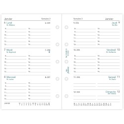 Blumie Shop Lot Filo Recharge Mini Civile 2026 Français 1 Semaine Sur 2 Pages Compatible Avec Filofax + Index Adhésif Blumie (Ci