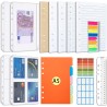 Ensemble de recharges de papier A5 6 trous Notes autocollantes rechargeables 100 feuilles/200 pages Intercalaires colorés A5 Not