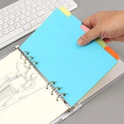 Ensemble de recharges de papier A6 6 trous Notes autocollantes rechargeables A6 100 feuilles/200 pages Intercalaires colorés Règ