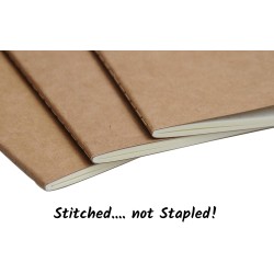 Inserts de Rechange pour Carnet de Notes de Voyageur - 12,5x9 cm B7 - Pages Blanches - Lot de 3 | Taille Du Journal de Passeport