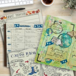 Wanderings Grande Recharge Blanche Pour Carnet De Voyage/Grande Recharge De Journal | 7" x 10,7" / 18cm x 27cm | 3 Carnets, 180 