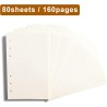 Recharge de papier vierge a6, 6 trous pour classeur personnel a6, 80 feuilles/160 pages vierges, 10,4 x 16,8 cm, beige (1)