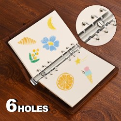 Recharge de papier vierge a6, 6 trous pour classeur personnel a6, 80 feuilles/160 pages vierges, 10,4 x 16,8 cm, beige (1)