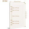Recharge de papier ligné a5, 6 trous pour agenda filofax a5, feuilles mobiles lignées de 8 mm, 80 feuilles/160 pages, 14 x 21 cm