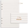 Recharge de papier ligné a5, 6 trous pour agenda filofax a5, feuilles mobiles lignées de 8 mm, 80 feuilles/160 pages, 14 x 21 cm