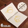 Recharge de papier ligné a5, 6 trous pour agenda filofax a5, feuilles mobiles lignées de 8 mm, 80 feuilles/160 pages, 14 x 21 cm