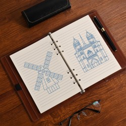 Recharge de papier ligné a5, 6 trous pour agenda filofax a5, feuilles mobiles lignées de 8 mm, 80 feuilles/160 pages, 14 x 21 cm