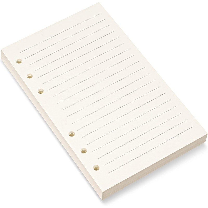 Papier de chargement a6, 6 trous lignés pour classeurs personnels a6, feuilles en vrac à rayures de 8 mm, 80 feuilles/160 pages 
