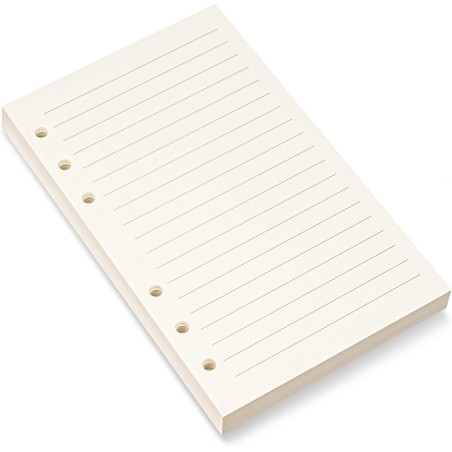 Papier de chargement a6, 6 trous lignés pour classeurs personnels a6, feuilles en vrac à rayures de 8 mm, 80 feuilles/160 pages 