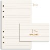 Papier de chargement a6, 6 trous lignés pour classeurs personnels a6, feuilles en vrac à rayures de 8 mm, 80 feuilles/160 pages 