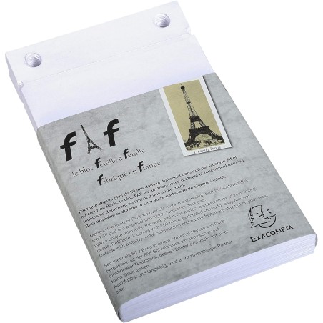 Exacompta - Réf. 12213E - Boîte de 5 recharges de bureau pour bloc FAF de 170 feuilles blanches microperforées détachables - Dim