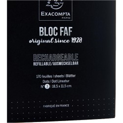 Exacompta - Réf. 12523E - 1 recharge de bureau pour bloc FAF de 170 feuilles blanches microperforées détachables - réglure dots 