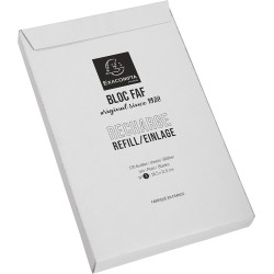 Exacompta - Réf. 12513E - 1 recharge de bureau pour bloc FAF de 170 feuilles blanches microperforées détachables - Dimensions 18