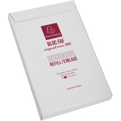 Exacompta - Réf. 12522E - 1 recharge de bureau pour bloc FAF de 170 feuilles blanches microperforées détachables - réglure dots 