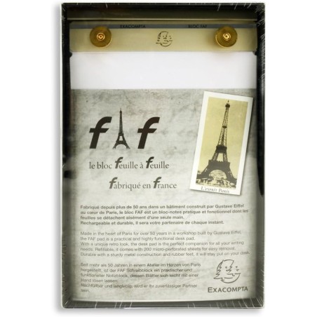 Exacompta - Réf. 12114E - 1 Bloc de bureau FAF rechargeable de 170 feuilles blanches microperforées détachables - Dimensions 22 