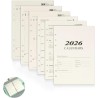 Recharge pour Agenda Journalier 2026,176 Feuilles A5 Refill Papier Ligne Agenda Journalier Daily Planner Refills Recharge Organi