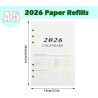 Recharge pour Agenda Journalier 2026,176 Feuilles A5 Refill Papier Ligne Agenda Journalier Daily Planner Refills Recharge Organi