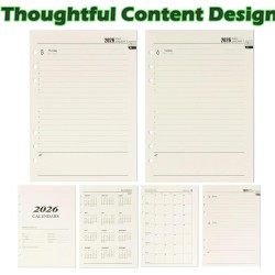 Recharge pour Agenda Journalier 2026,176 Feuilles A5 Refill Papier Ligne Agenda Journalier Daily Planner Refills Recharge Organi