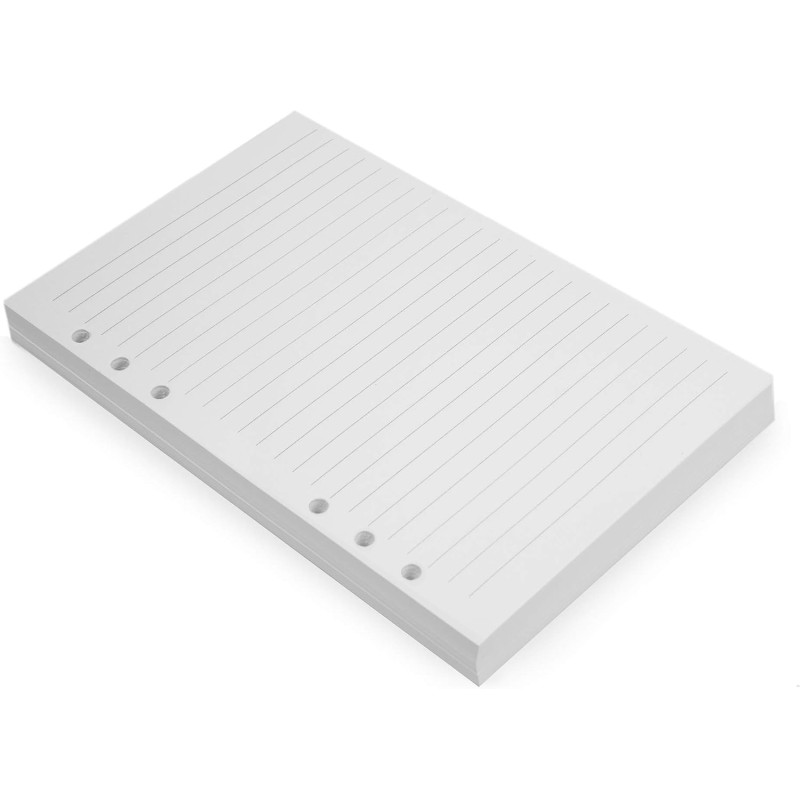 Inserts De Planificateur De Classeur A5 À 6 Anneaux - 21 X 14,2 cm - Recharges A5 À Feuilles Mobiles De 120 GSM Lignées De Coule