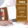 Inserts De Planificateur A5 À 6 Anneaux – 21 X 14,2 cm – Couleur Crème Épaisse À Pois, Feuilles Mobiles 120 GSM, Recharges De Pa
