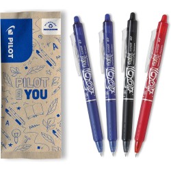 PILOT - Lot de 4 FriXion Ball Clicker 07 - Stylo Effaçable à Encre Thermosensible - Stylo Roller Rétractable et Rechargeable - 2
