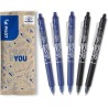 PILOT - Lot de 5 Frixion Ball Clicker - Stylo rétractable effaçable à encre thermosensible - Stylo roller rechargeable et ergono
