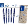 PILOT - 5 FriXion Ball Clicker - Encre Gel Effaçable - Stylo Roller Rechargeable, Rétractable et Ergonomique - Bleu - Pointe moy