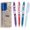 PILOT - Lot de 3 Frixion Ball Clicker + 1 Surligneur FriXion Light - Stylos Effaçables - Édition Limitée Sweet Paradise - Roller