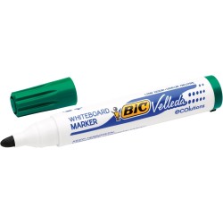 BIC Velleda 1701 ECOlutions Feutres pour Tableau Blanc Effaçables à Sec à Pointe Conique Moyenne - Vert, Boîte de 12