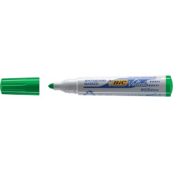 BIC Velleda 1701 ECOlutions Feutres pour Tableau Blanc Effaçables à Sec à Pointe Conique Moyenne - Vert, Boîte de 12 (Lot de 2)