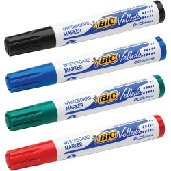 BIC Velleda 1701 ECOlutions Feutres pour Tableau Blanc Effaçables à Sec à Pointe Conique Moyenne - Vert, Boîte de 12 (Lot de 2)