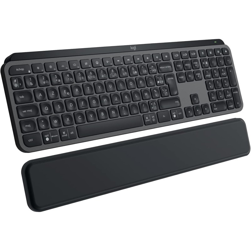 Logitech mx keys s plus clavier sans fil rechargeable, clavier silencieux, rétroéclairé, touches ergonomiques et programmables, 